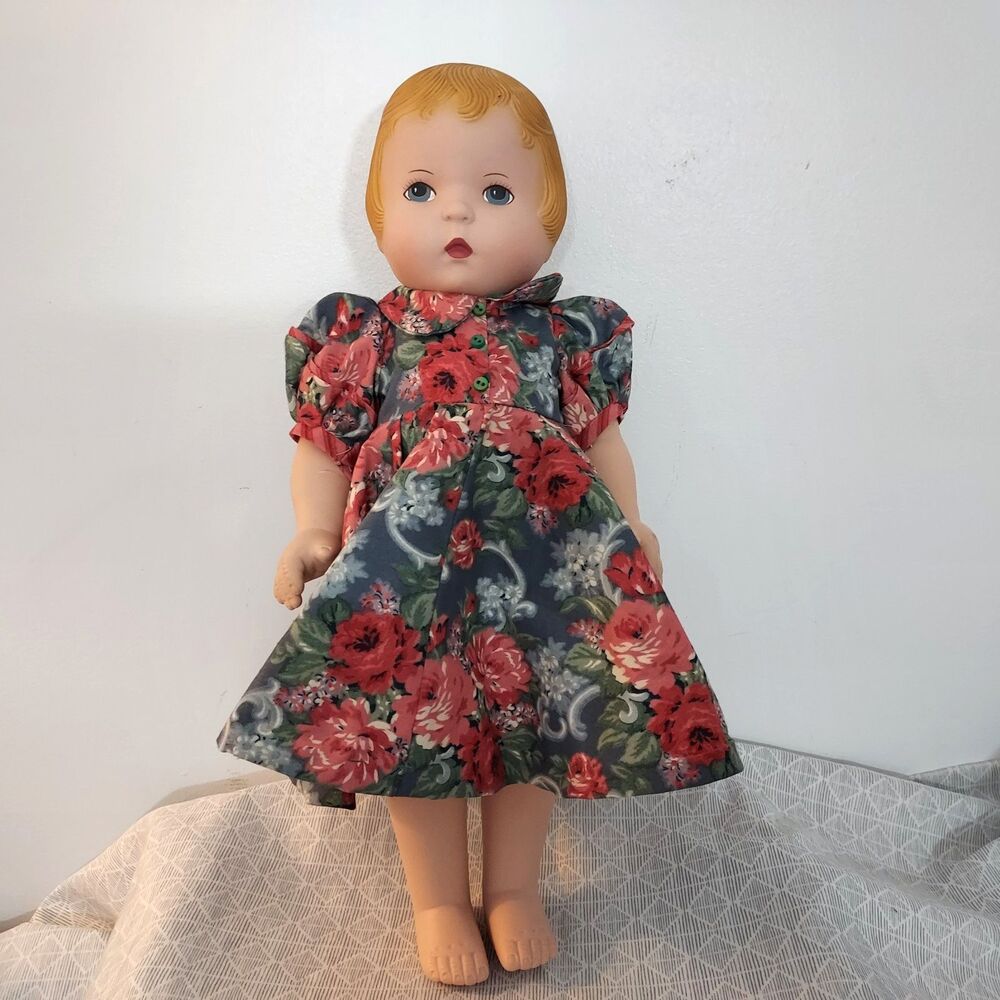 1991 Vintage Daisy Kingdom 17" Daily Dolly Doll Blonde Hair Blue Eyes Dress